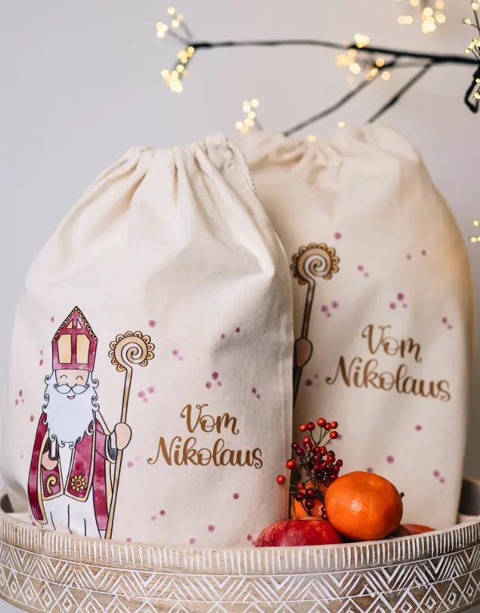 Geschenkbeutel mit Zugband "Vom Nikolaus"