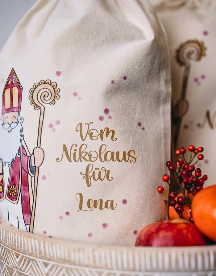 Geschenkbeutel mit Zugband "Vom Nikolaus"