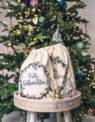 Geschenkbeutel mit Zugband "Weihnachtskranz"