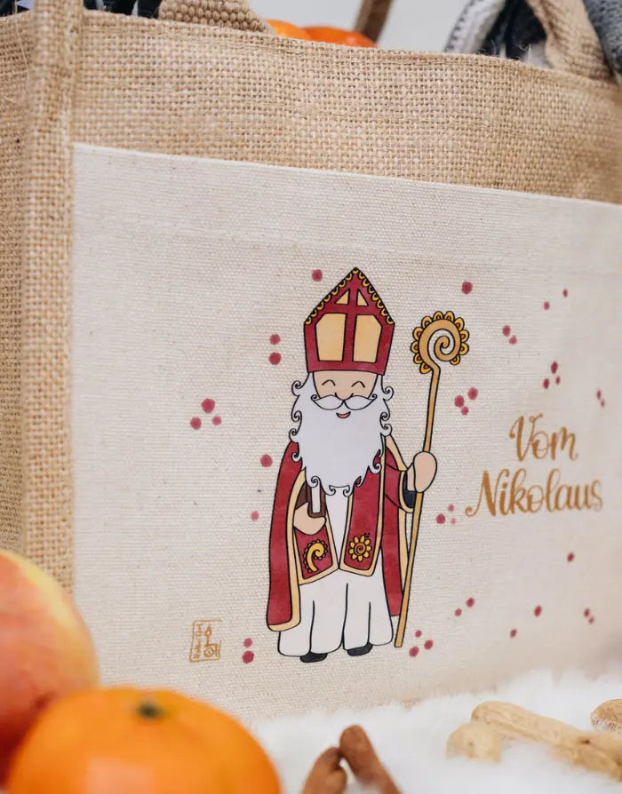 Geschenktasche Jute "Vom Nikolaus"