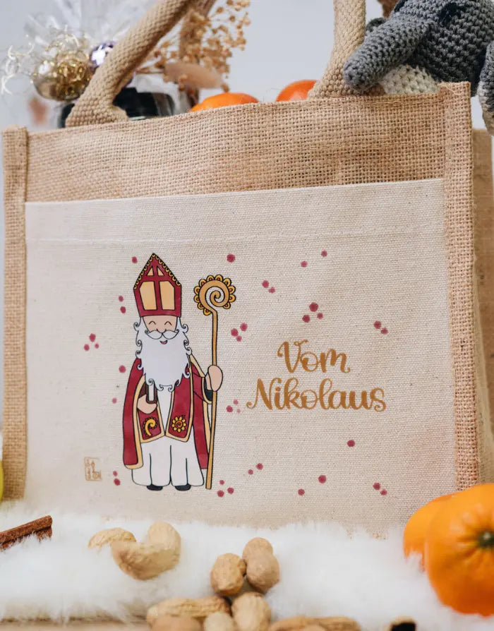 Geschenktasche Jute "Vom Nikolaus"