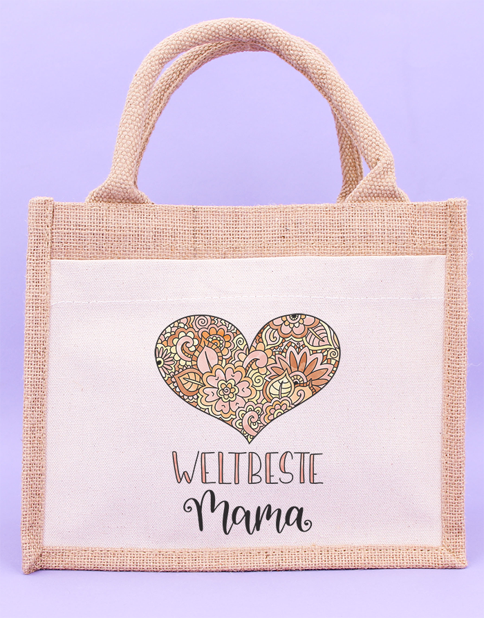 Geschenktasche Jute "Weltbeste Mama"