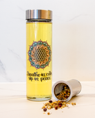 Glasflasche "Blume des Lebens"