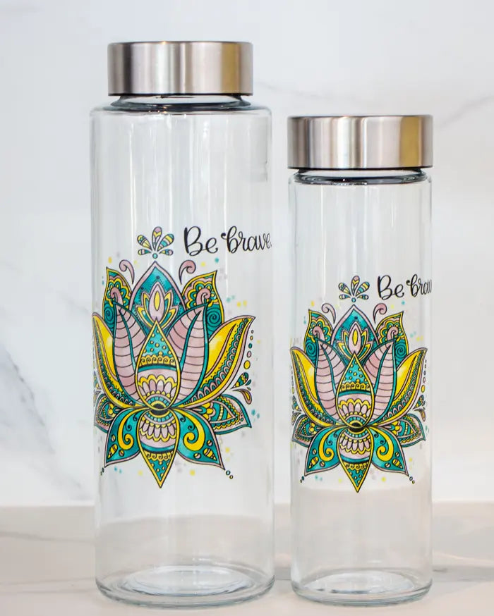 Glasflasche "Lotusblüte"