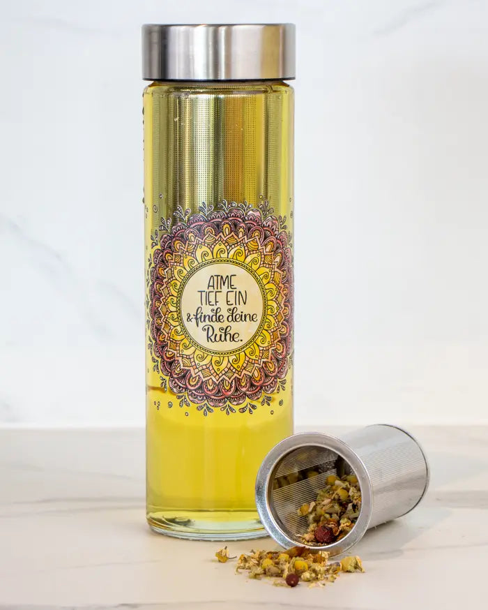 Glasflasche "Mandala - Atme tief ein"