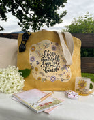 Jute Beach Bag "Love yourself and be kind"
