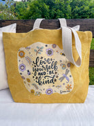 Jute Beach Bag "Love yourself and be kind"