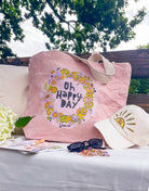 Jute Beach Bag "Oh happy Day"