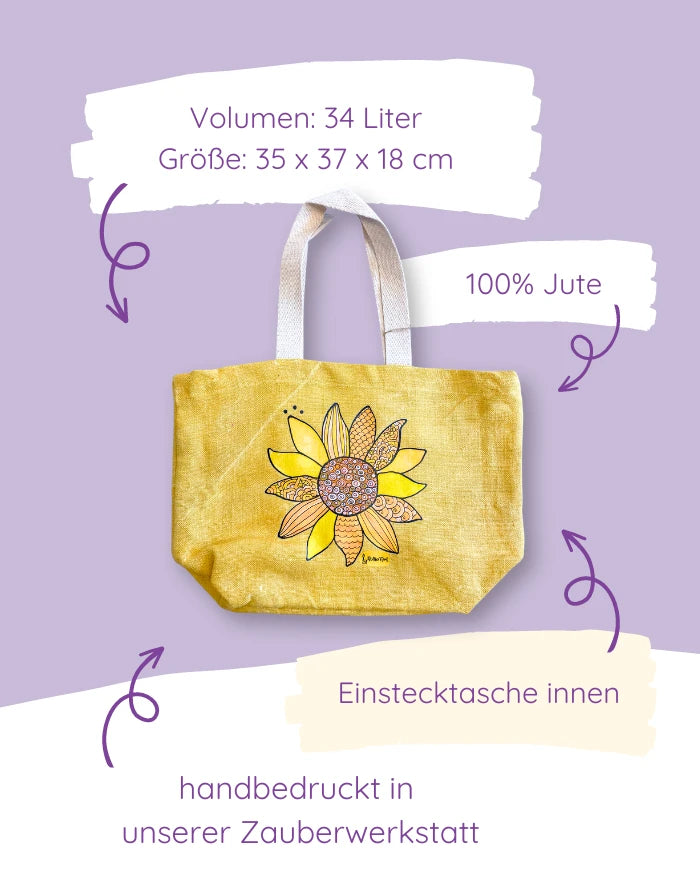 Jute Beach Bag "Sonnenglück"