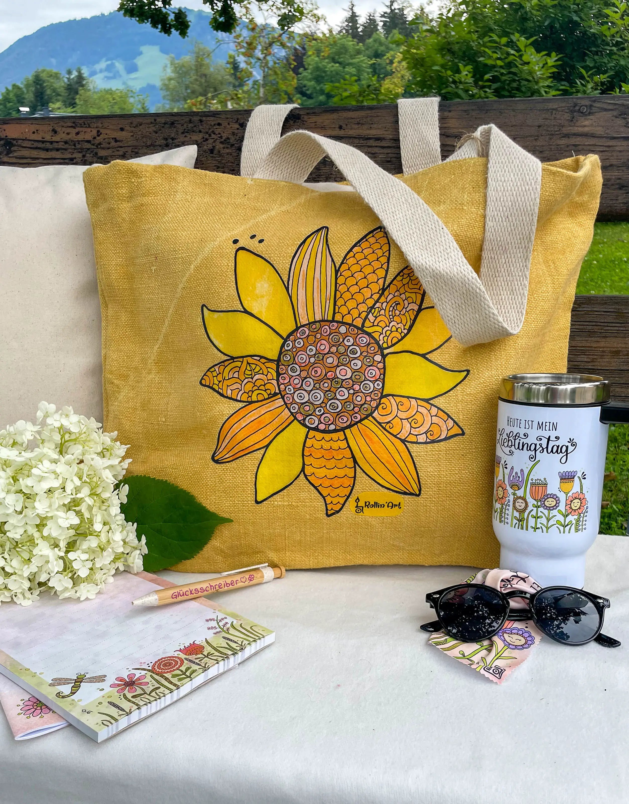 Jute Beach Bag "Sonnenglück"