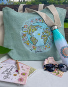 Jute Beach Bag "Wundervolle Welt"