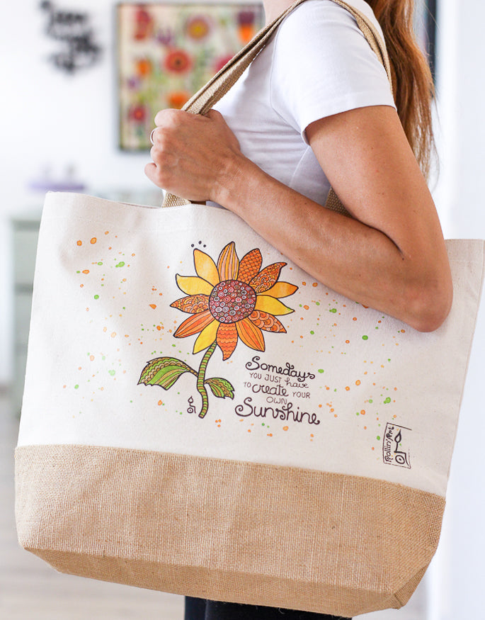Jutetasche "Sonnenblume"