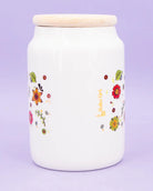 Keramikdose groß mit Holzdeckel "Es sind die kleinen Dinge"