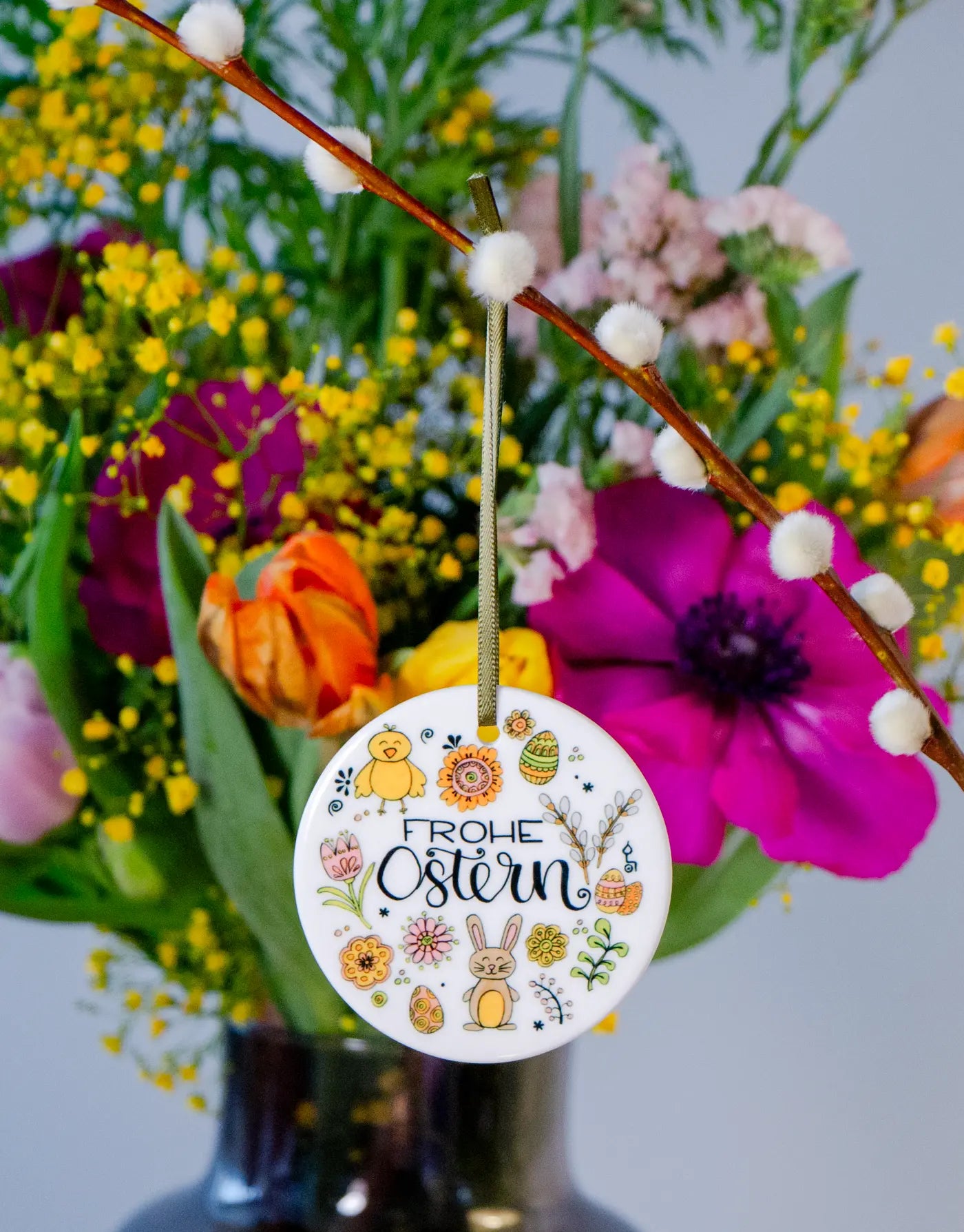 Keramikhänger "Frohe Ostern"