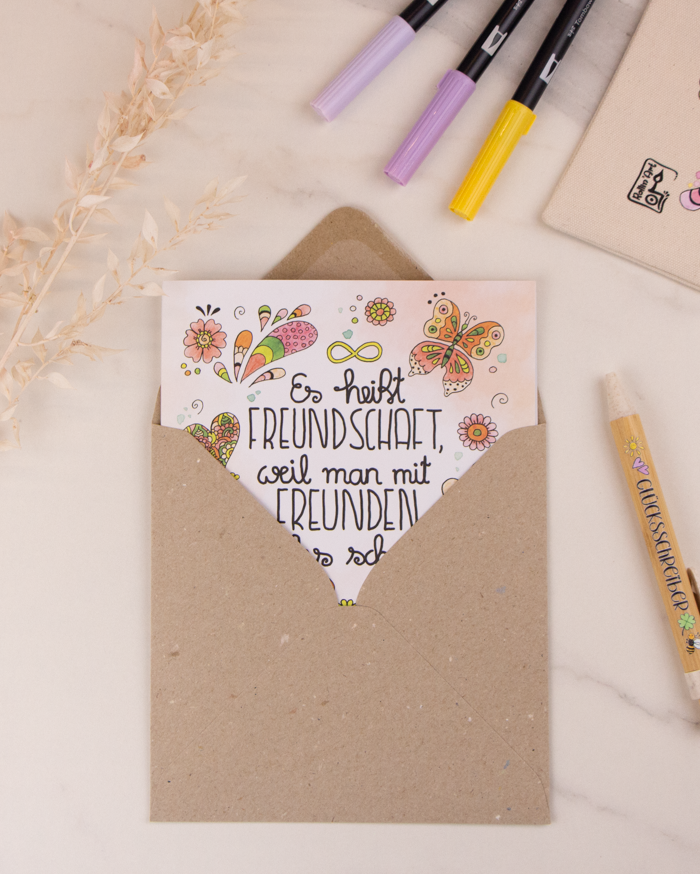 Klappkarte "Freundschaft"