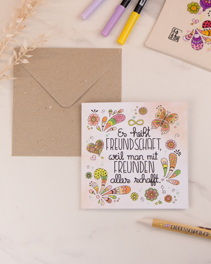 Klappkarte "Freundschaft"