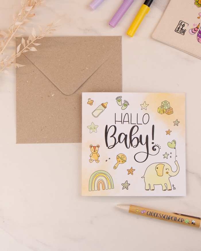 Klappkarte "Hallo Baby"