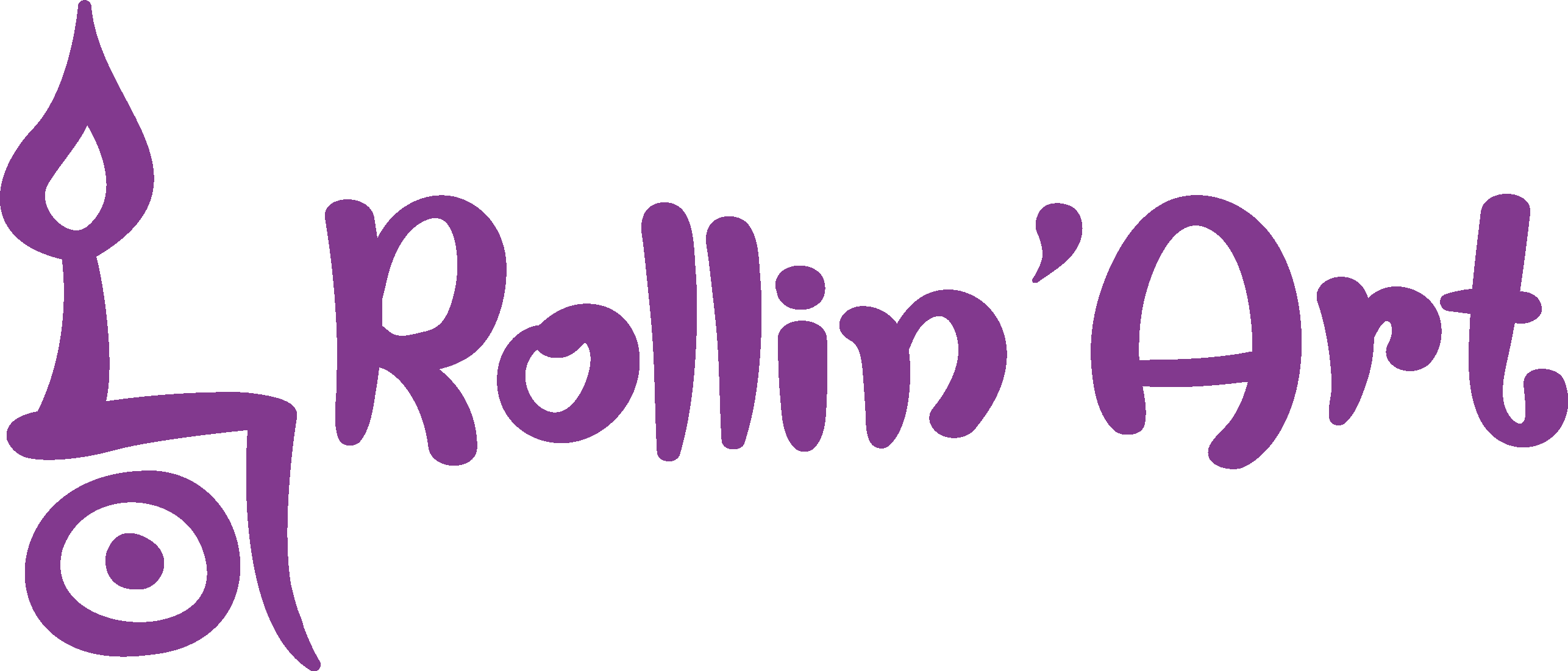 Logo Rollinart. Pinselstuhl und Schriftzug