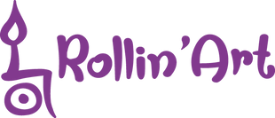 Logo Rollinart. Pinselstuhl und Schriftzug