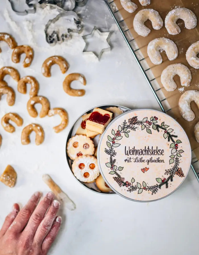 Metalldose rund "Weihnachtskekse"
