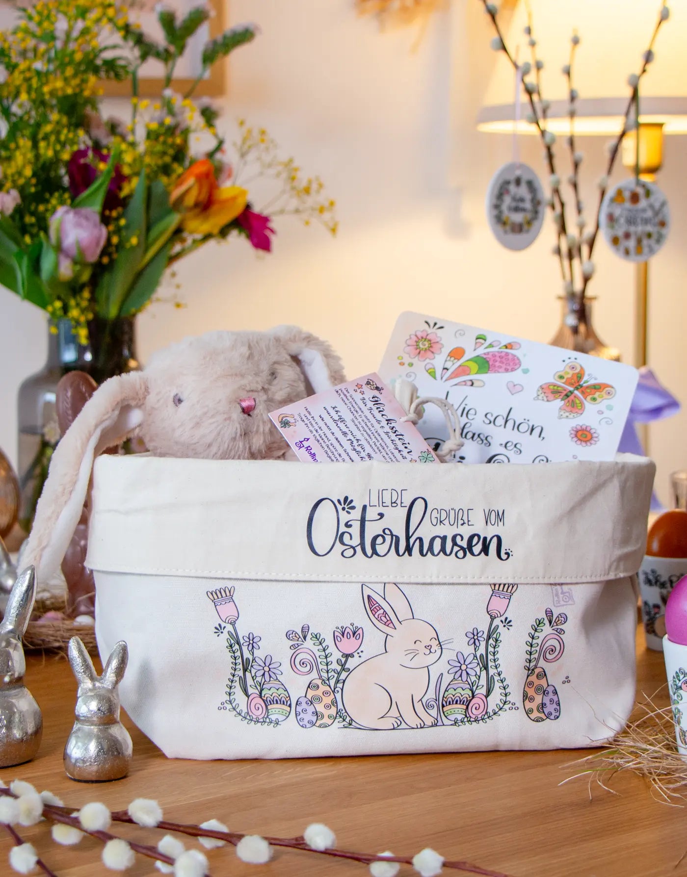 Osternest groß „Häschen“ – nachhaltiges Stoffkörbchen