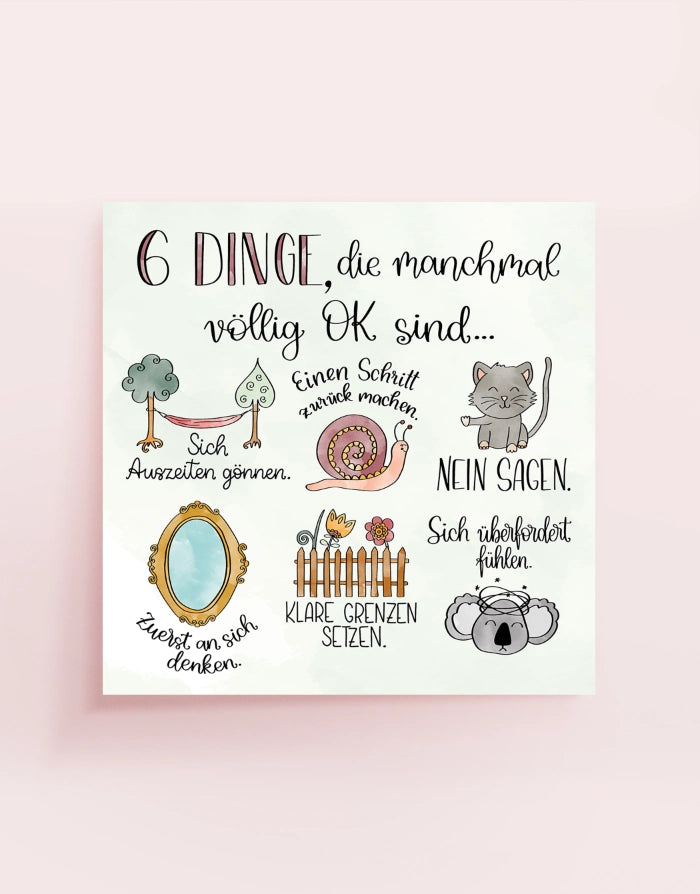 Poster „6 Dinge, die manchmal völlig okay sind“