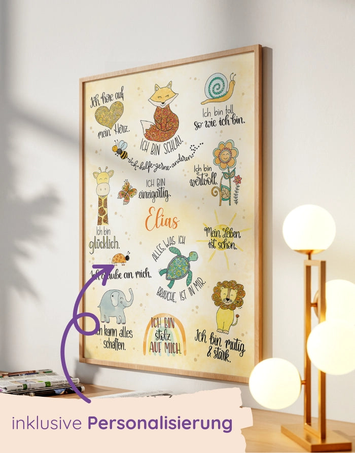 Poster "Affirmationen" mit Wunschname