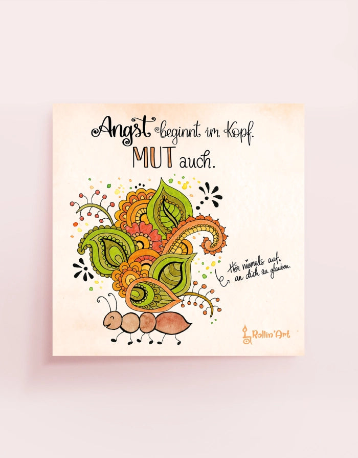 Poster „Angst beginnt im Kopf. Mut auch.“