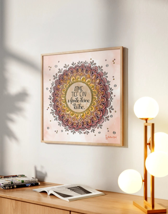 Poster „Atme tief ein & finde deine Ruhe“