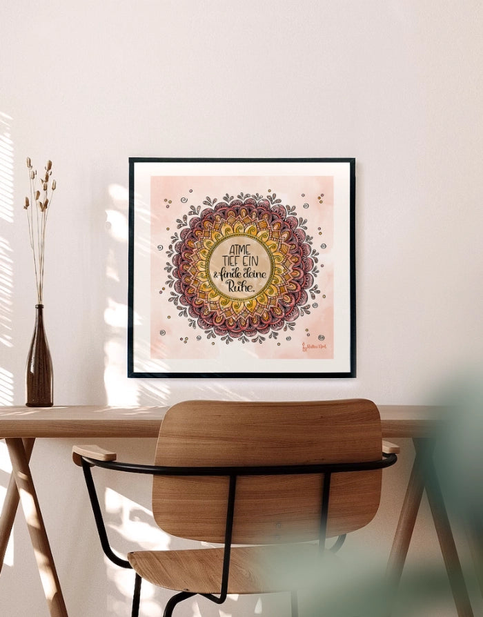 Poster „Atme tief ein & finde deine Ruhe“