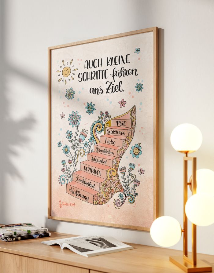Poster „Auch kleine Schritte führen ans Ziel“