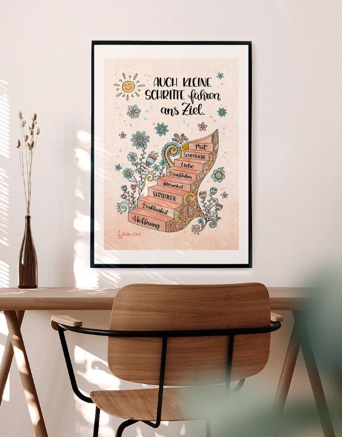 Poster „Auch kleine Schritte führen ans Ziel“