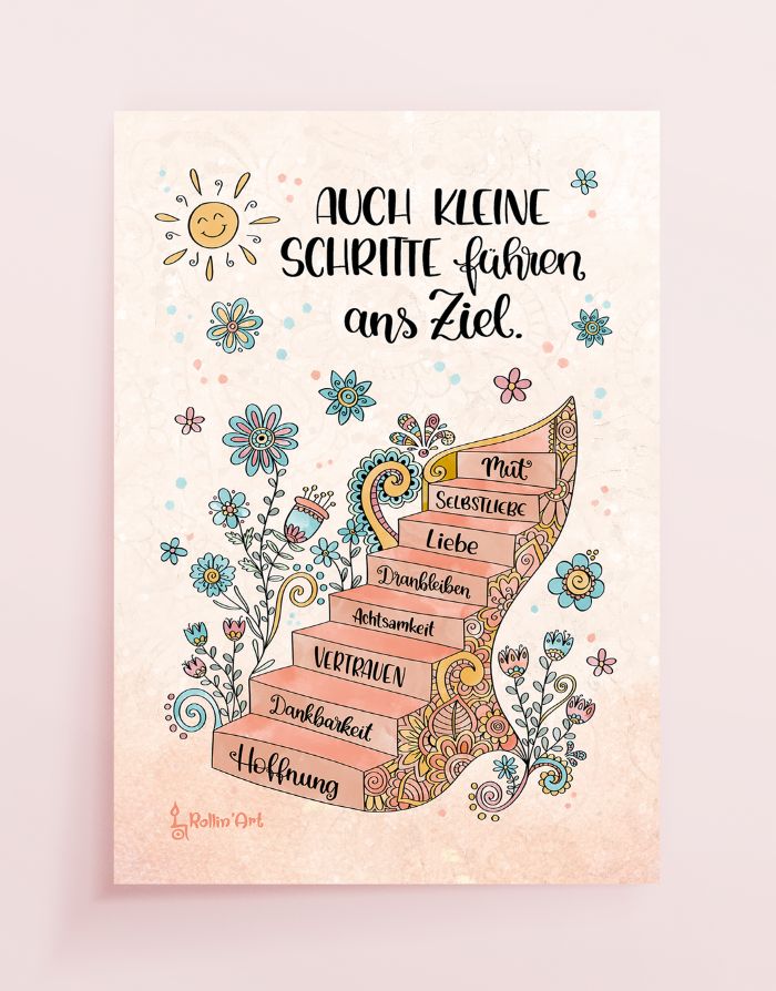 Poster „Auch kleine Schritte führen ans Ziel“