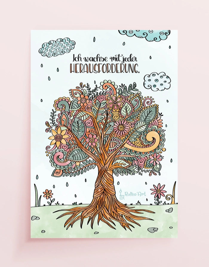 Poster „Ich wachse mit jeder Herausforderung“