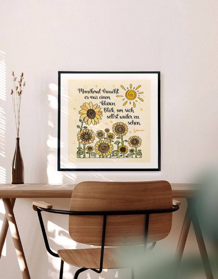 Poster „Manchmal braucht es nur einen klaren Blick“