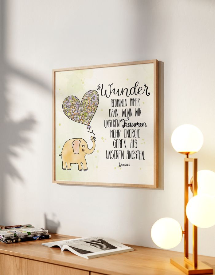 Poster „Wunder beginnen, wenn wir unseren Träumen folgen“