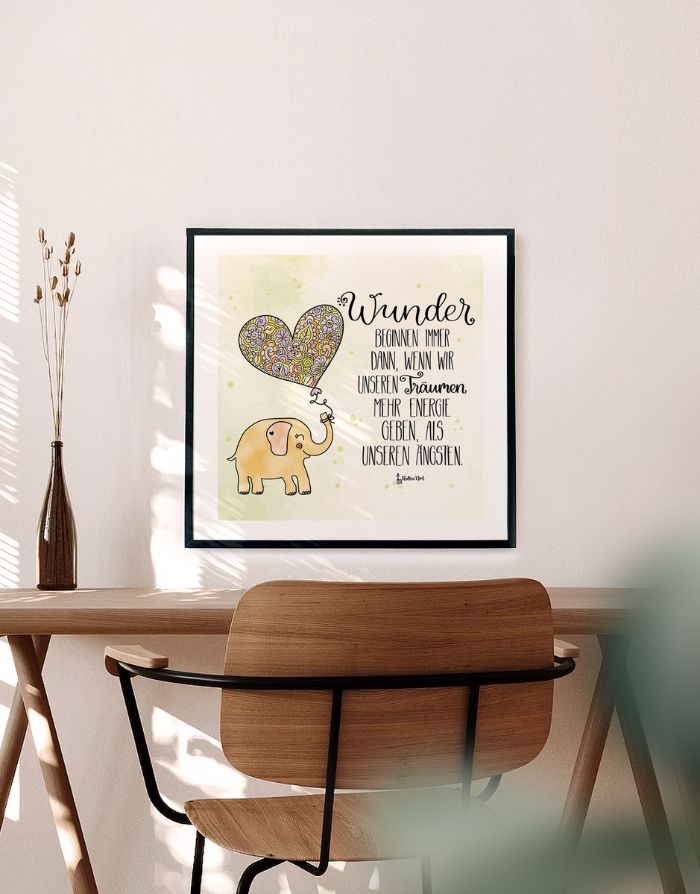 Poster „Wunder beginnen, wenn wir unseren Träumen folgen“