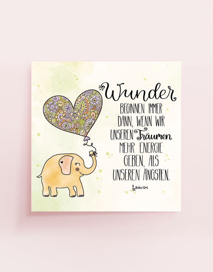 Poster „Wunder beginnen, wenn wir unseren Träumen folgen“