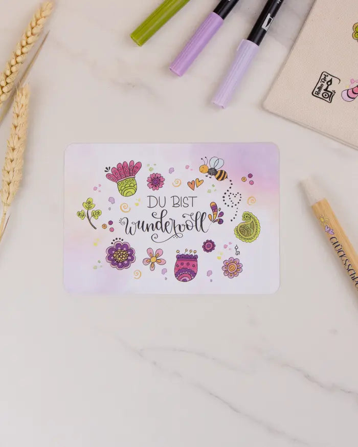 Postkarte "Du bist wundervoll"