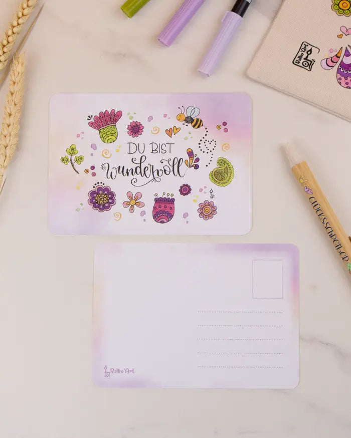 Postkarte "Du bist wundervoll"