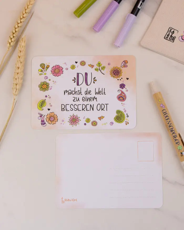 Postkarte "Du machst die Welt zu einem besseren Ort"