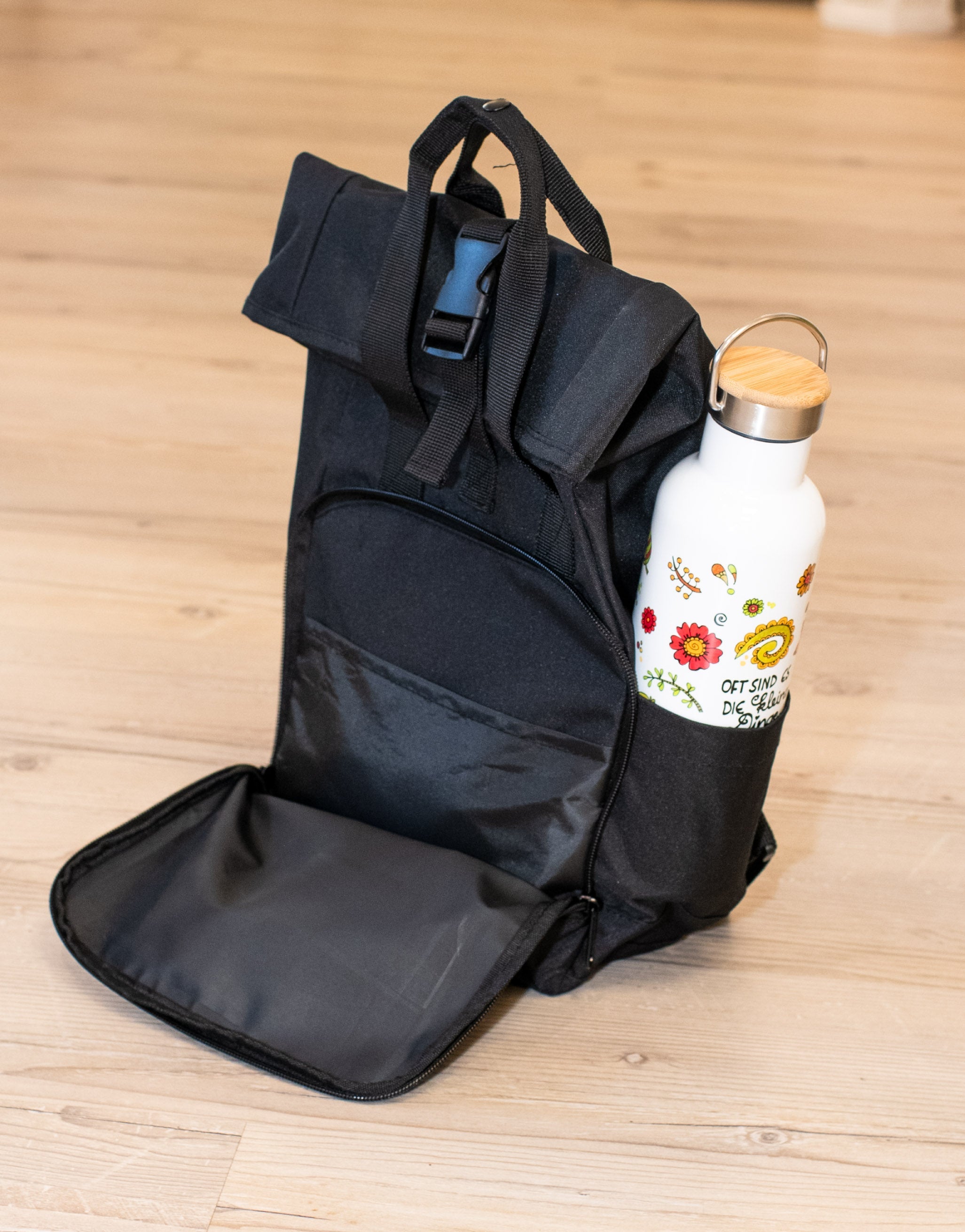 Rucksack klein Black „Bee happy”