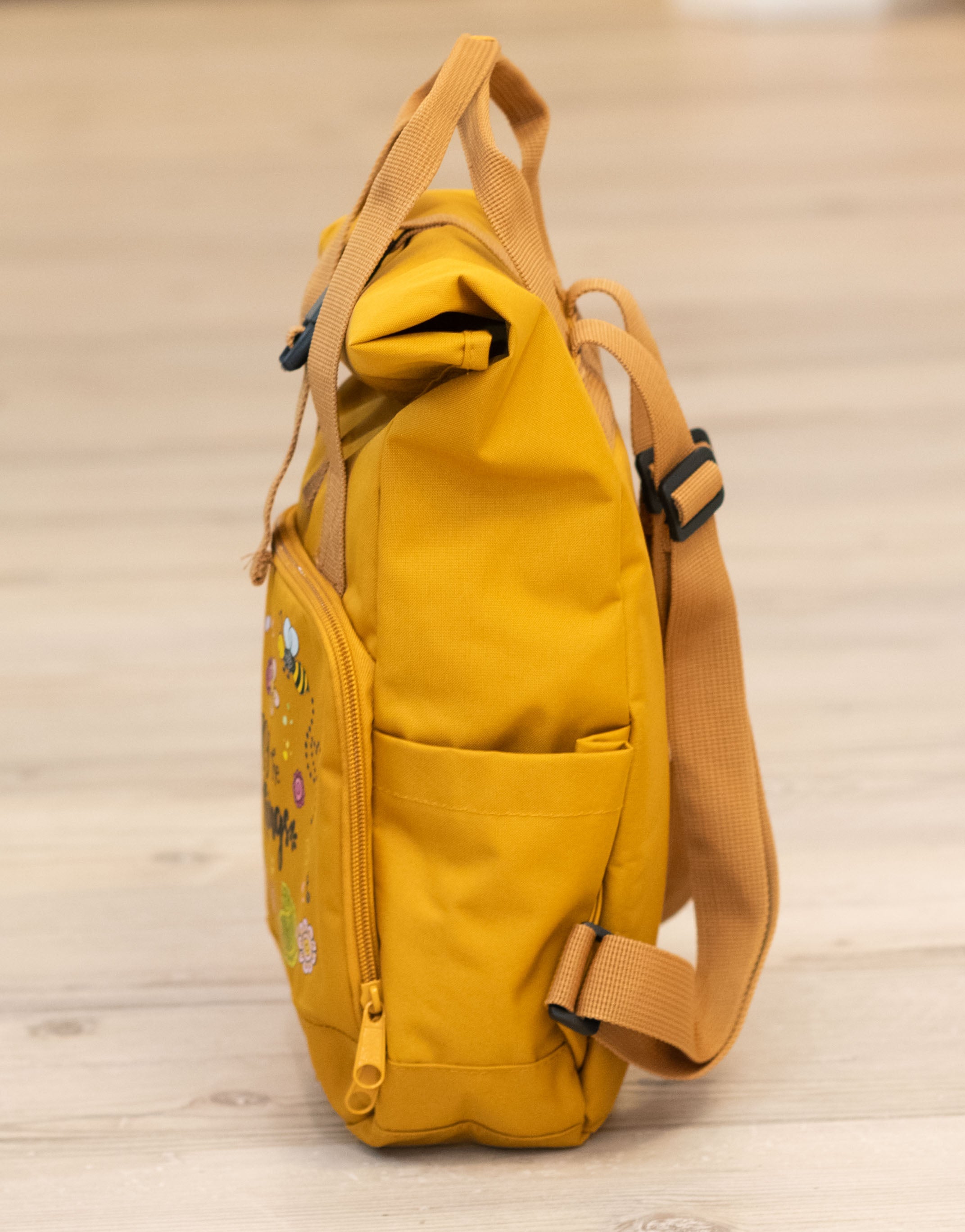Rucksack klein Mustard „Enjoy the little things”