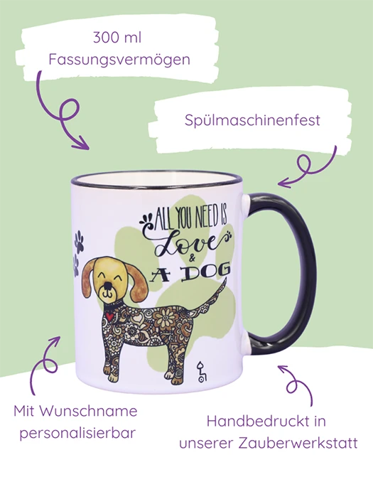 Tasse "All you need is ... dog"