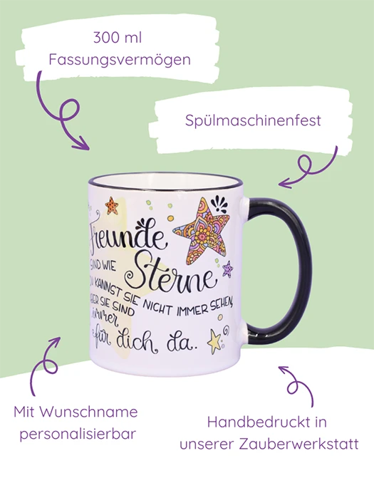 Tasse "Freunde sind wie Sterne"