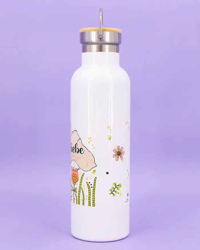 Thermosflasche Bambusdeckel "Bergliebe"