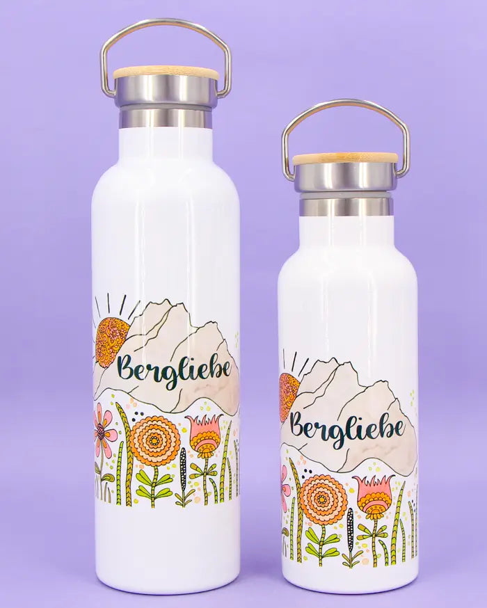 Thermosflasche Bambusdeckel "Bergliebe"