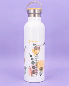 Thermosflasche Bambusdeckel "Blumenwiese"