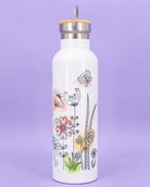 Thermosflasche Bambusdeckel "Blumenwiese"