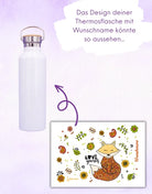 Thermosflasche Bambusdeckel "Fuchs"